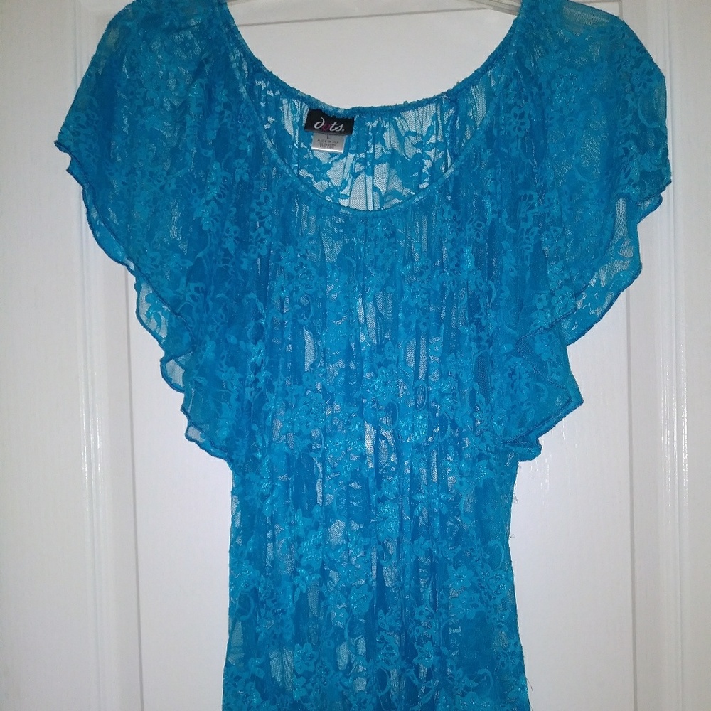 Blue Lace Top